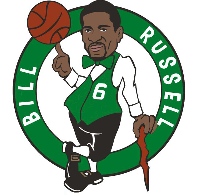 Boston Celtics Bill Russell Logo DIY iron on transfer (heat transfer) Boston Celtics Bill Russell Logo DIY iron on transfer (heat transfer)